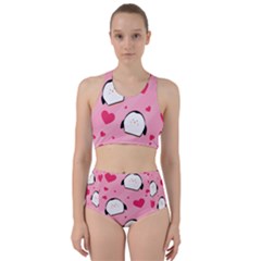 Penguin Love Pattern Racer Back Bikini Set by Bigfootshirtshop