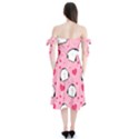 Penguin Love Pattern Shoulder Tie Bardot Midi Dress View2