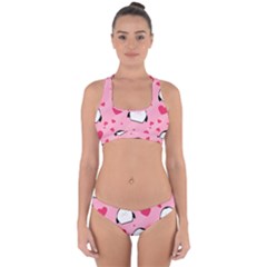 Penguin Love Pattern Cross Back Hipster Bikini Set by Bigfootshirtshop