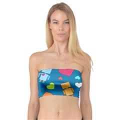 Robot Love Pattern Bandeau Top by Bigfootshirtshop