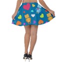 Robot Love Pattern Velvet Skater Skirt View2