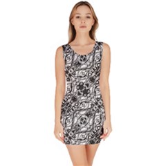 Black And White Ornate Pattern Bodycon Dress by dflcprints