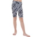 Black and White Ornate Pattern Kids  Mid Length Swim Shorts View1