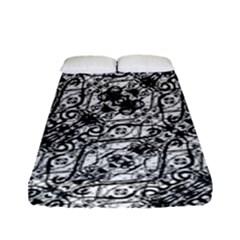 Black And White Ornate Pattern Fitted Sheet (full/ Double Size) by dflcprints