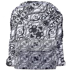 Black And White Ornate Pattern Giant Full Print Backpack