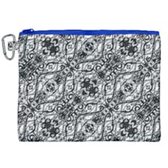 Black And White Ornate Pattern Canvas Cosmetic Bag (xxl) by dflcprints