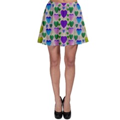 Love In Eternity Is Sweet As Candy Pop Art Skater Skirt by pepitasart