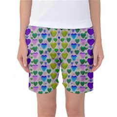 Love In Eternity Is Sweet As Candy Pop Art Women s Basketball Shorts by pepitasart