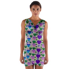 Love In Eternity Is Sweet As Candy Pop Art Wrap Front Bodycon Dress by pepitasart