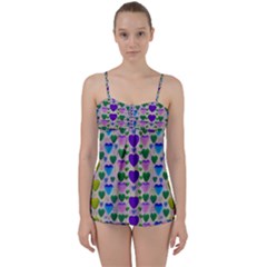 Love In Eternity Is Sweet As Candy Pop Art Babydoll Tankini Set by pepitasart