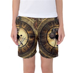 Wonderful Steampunk Desisgn, Clocks And Gears Women s Basketball Shorts by FantasyWorld7