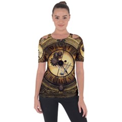 Wonderful Steampunk Desisgn, Clocks And Gears Short Sleeve Top by FantasyWorld7