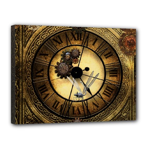 Wonderful Steampunk Desisgn, Clocks And Gears Canvas 16  X 12  by FantasyWorld7