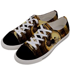 Wonderful Steampunk Desisgn, Clocks And Gears Women s Low Top Canvas Sneakers