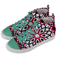 Mandala Flower Women s Mid-top Canvas Sneakers by berwies