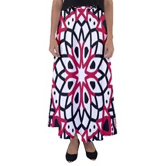 Mandala Flower Flared Maxi Skirt