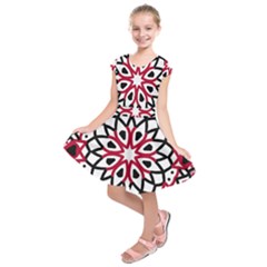 Mandala Flower Kids  Short Sleeve Dress by berwies