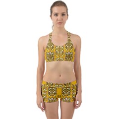 Rain Showers In The Rain Forest Of Bloom And Decorative Liana Back Web Sports Bra Set