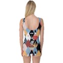 Abstract Diamond Pattern One Piece Boyleg Swimsuit View2