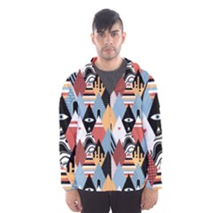 Abstract Diamond Pattern Hooded Wind Breaker (men) by Bigfootshirtshop