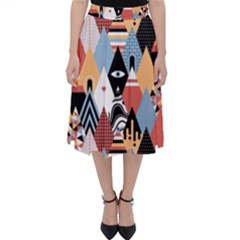 Abstract Diamond Pattern Folding Skater Skirt by Bigfootshirtshop