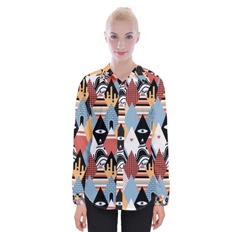 Abstract Diamond Pattern Womens Long Sleeve Shirt by Bigfootshirtshop