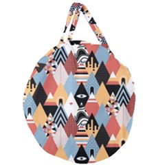 Abstract Diamond Pattern Giant Round Zipper Tote