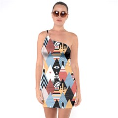 Abstract Diamond Pattern One Soulder Bodycon Dress by Bigfootshirtshop