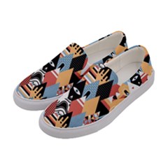 Abstract Diamond Pattern Women s Canvas Slip Ons