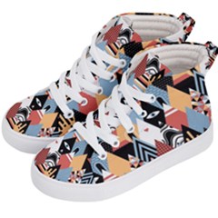 Abstract Diamond Pattern Kid s Hi-top Skate Sneakers by Bigfootshirtshop