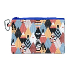 Abstract Diamond Pattern Canvas Cosmetic Bag (large)