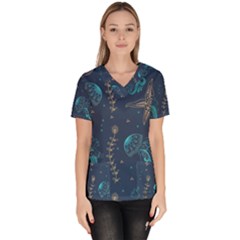 Arabesque Vintage Graphic Nature Scrub Top