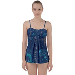 Arabesque Vintage Graphic Nature Babydoll Tankini Set by Bigfootshirtshop