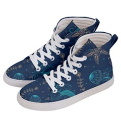 Arabesque Vintage Graphic Nature Women s Hi-top Skate Sneakers