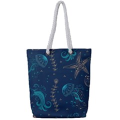 Arabesque Vintage Graphic Nature Full Print Rope Handle Tote (small) by Bigfootshirtshop