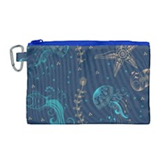 Arabesque Vintage Graphic Nature Canvas Cosmetic Bag (large)