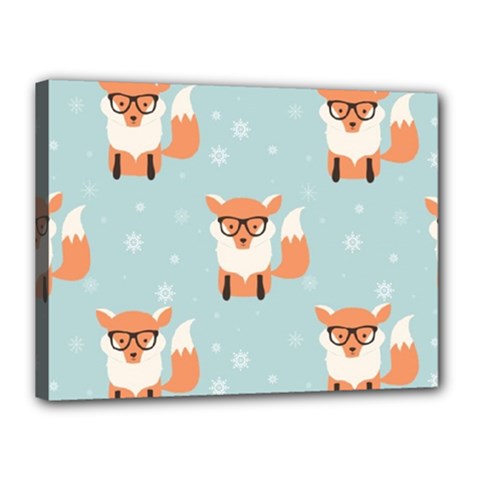 Cute Fox Pattern Canvas 16  X 12  by Bigfootshirtshop