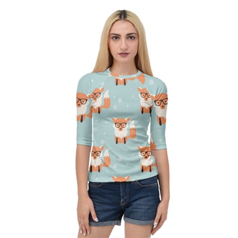 Cute Fox Pattern Quarter Sleeve Raglan Tee by Bigfootshirtshop