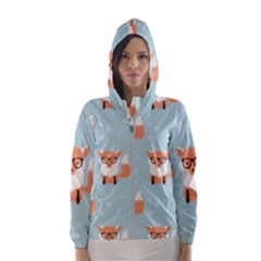 Cute Fox Pattern Hooded Wind Breaker (women)