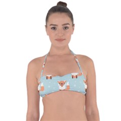 Cute Fox Pattern Halter Bandeau Bikini Top by Bigfootshirtshop