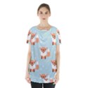 Cute Fox Pattern Skirt Hem Sports Top View1