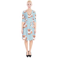 Cute Fox Pattern Wrap Up Cocktail Dress by Bigfootshirtshop