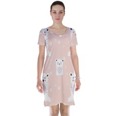 Cute Polar Bear Pattern Short Sleeve Nightdress by Bigfootshirtshop