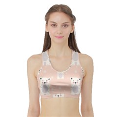 Cute Polar Bear Pattern Sports Bra With Border by Bigfootshirtshop