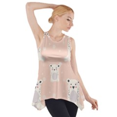 Cute Polar Bear Pattern Side Drop Tank Tunic by Bigfootshirtshop