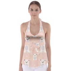 Cute Polar Bear Pattern Babydoll Tankini Top by Bigfootshirtshop