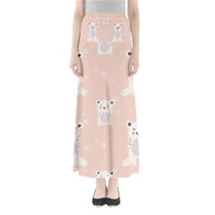 Cute Polar Bear Pattern Full Length Maxi Skirt by Bigfootshirtshop