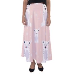 Cute Polar Bear Pattern Flared Maxi Skirt by Bigfootshirtshop