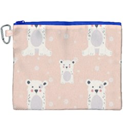 Cute Polar Bear Pattern Canvas Cosmetic Bag (xxxl)