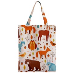 Woodland Friends Pattern Zipper Classic Tote Bag by Bigfootshirtshop